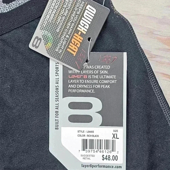 Layer 8 Kwick-Heat Kwick-Dry 11 L8 Defend leggings Black print # L64465 XL - Picture 4 of 6